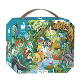 Dschungel-Puzzle mit Tieren und Kindern, 100 Teile, nachhaltig, ab 6 Jahren, Made in France