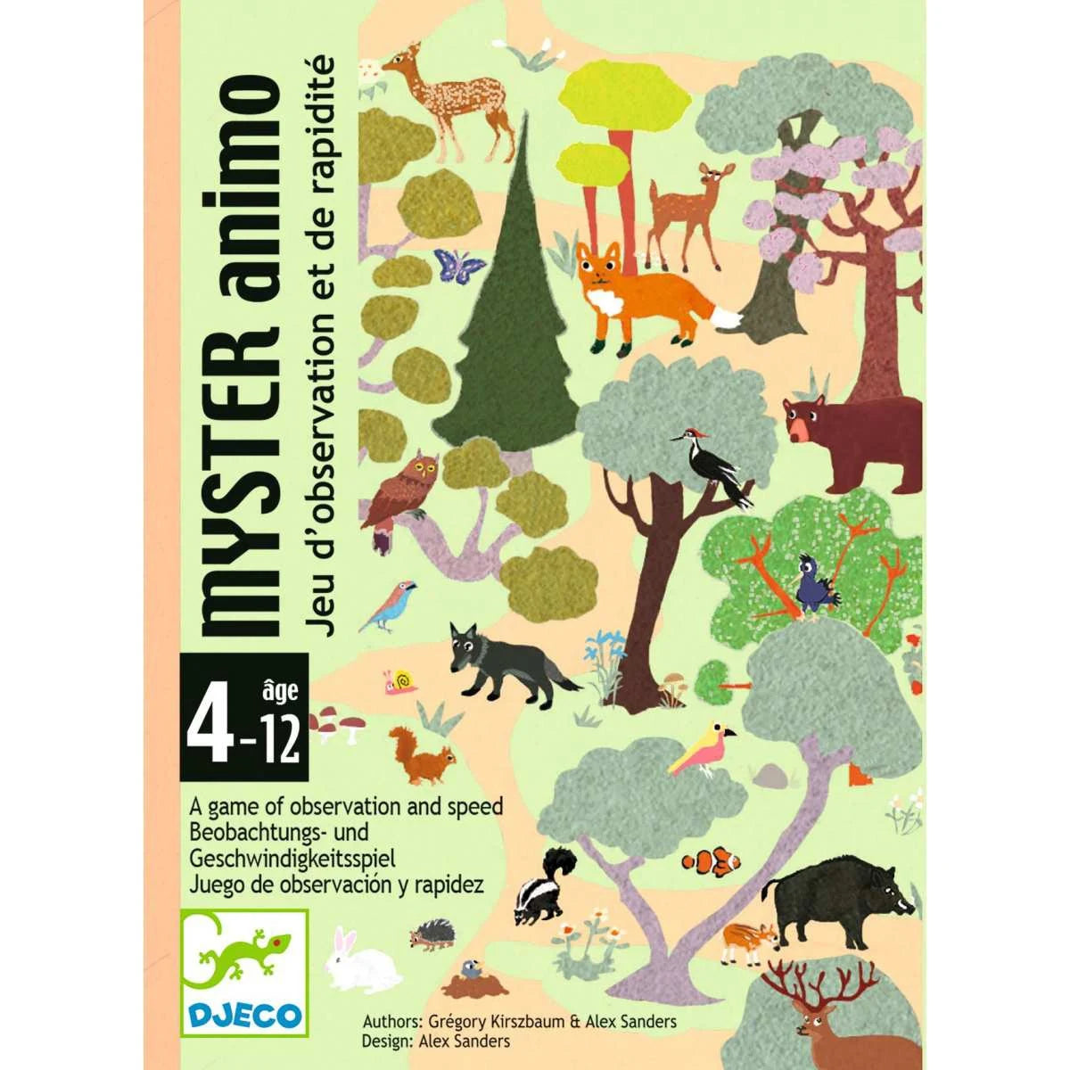 Myster Animo – Beobachtungs- und Geschwindigkeitsspiel für Kinder ab 4 Jahren mit Waldtieren und bunten Illustrationen