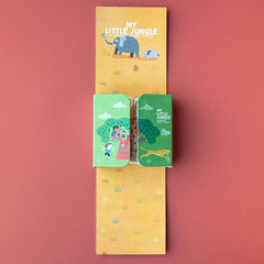My Little Jungle Suchpuzzle für Kinder – nachhaltiges Spielzeug mit Elefant & Leopard auf buntem Hintergrund