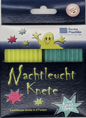 Nachtlicht Knete von Becks Plastilin, leuchtende Knete in 2 Farben, Made in Germany