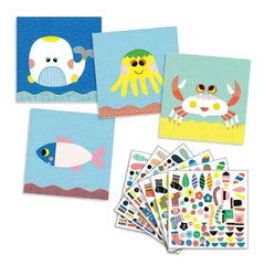Basteln mit Stickern Meerestiere Djeco