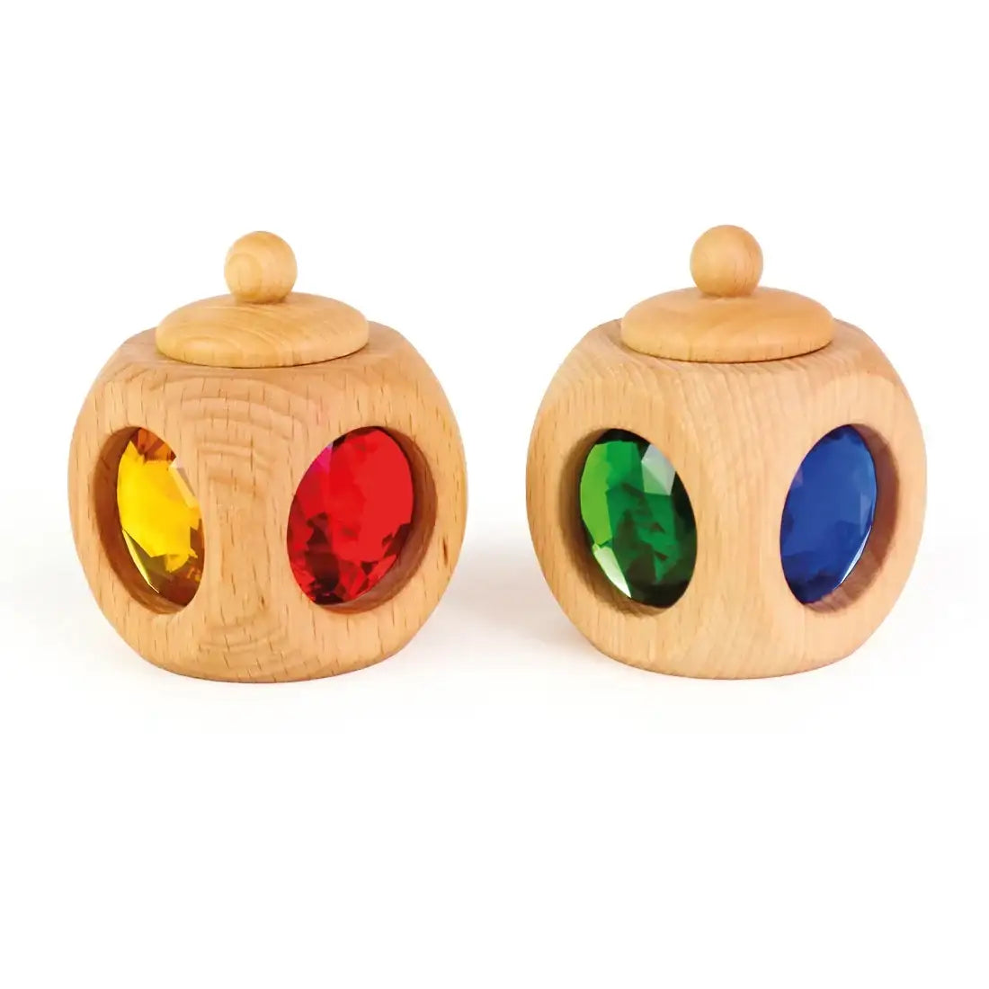 Holzspielzeug mit bunten Farbsteinen, nachhaltig & kinderfreundlich