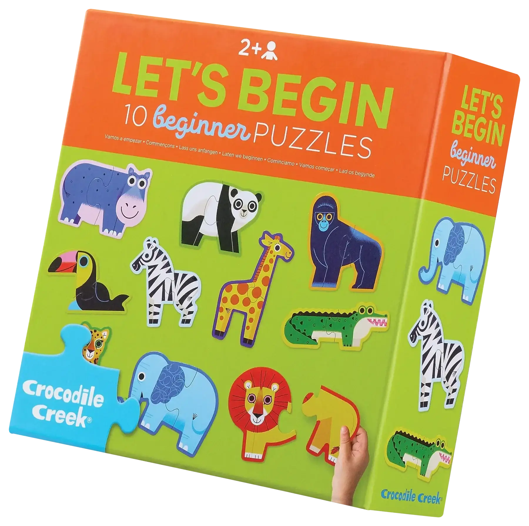 Crocodile Creek Tierpuzzle für Kleinkinder ab 2 Jahren, 10 einfache Puzzles mit bunten Tieren
