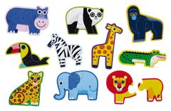 Bunte Tierpuzzle für Kinder: Elefant, Giraffe, Panda & mehr – nachhaltiges Lernspielzeug