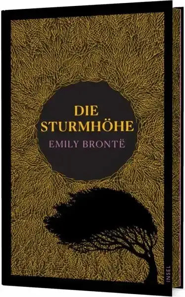 Buchcover von "Die Sturmhöhe" von Emily Brontë mit gelbem Baum- und Astmuster und schwarzem Baum-Schatten