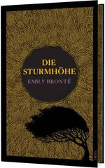 Buchcover von "Die Sturmhöhe" von Emily Brontë mit gelbem Baum- und Astmuster und schwarzem Baum-Schatten
