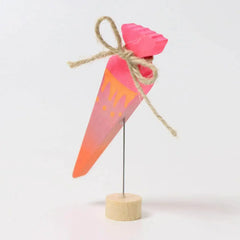 Geburtstagsstecker Schultüte - Neonpink Grimms