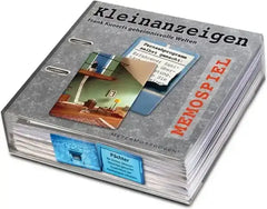 Kunstundspiel Memospiel Kleinanzeigen Spielkartenbox mit Fotos und Inseraten auf dem Cover