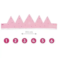 Krone Filz - rosa - inklusive Zahlen 1-6 Goki