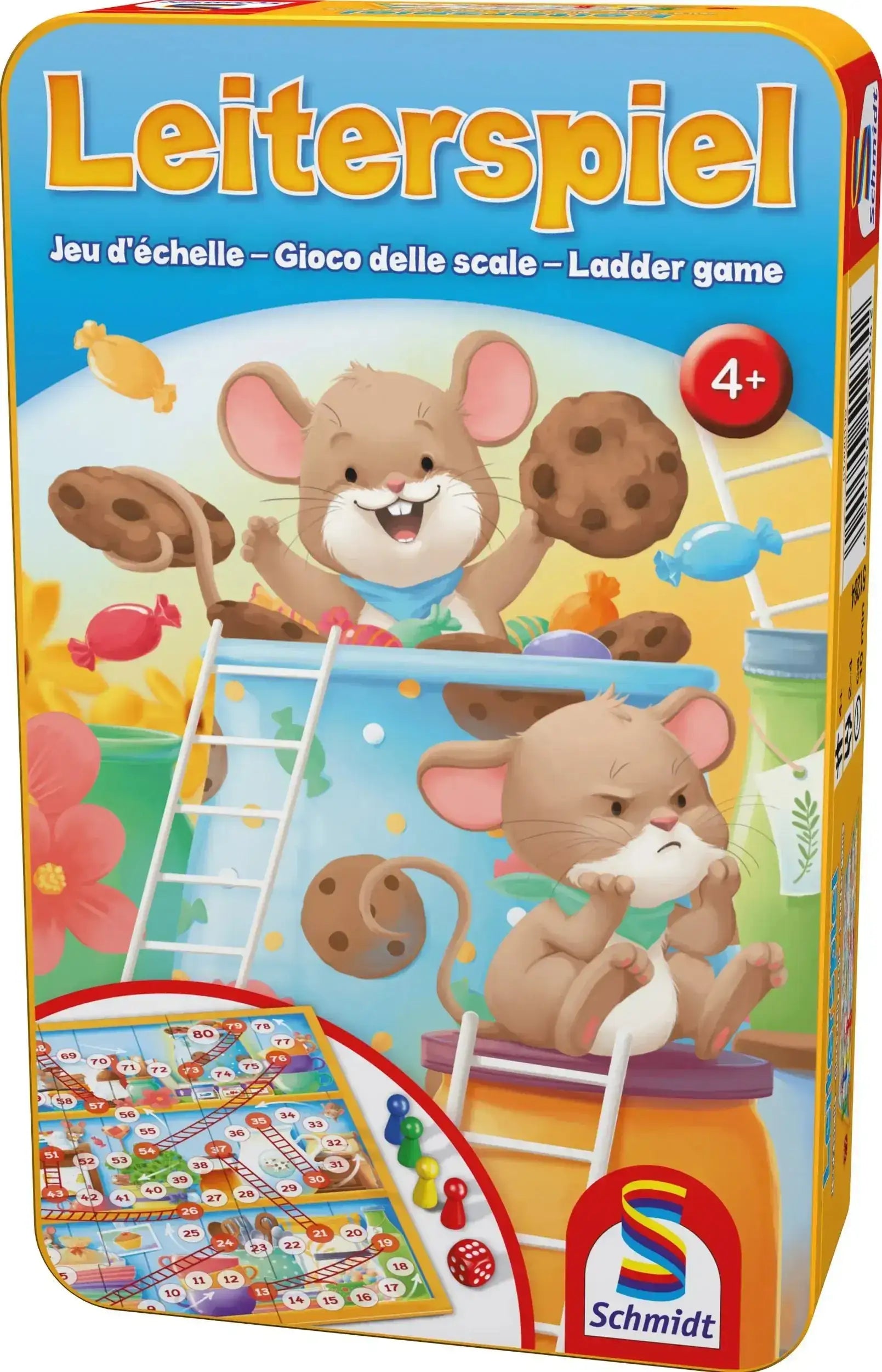 Leiterspiel - Reisespiel in der Metalldose - 51284 Schmidt Spiele