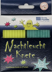 Nachtlicht Knete von Becks Plastilin, leuchtende Knete in 2 Farben, Made in Germany