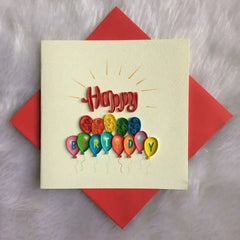 Origamo Karte - Happy Birthday Luftballons Paladise