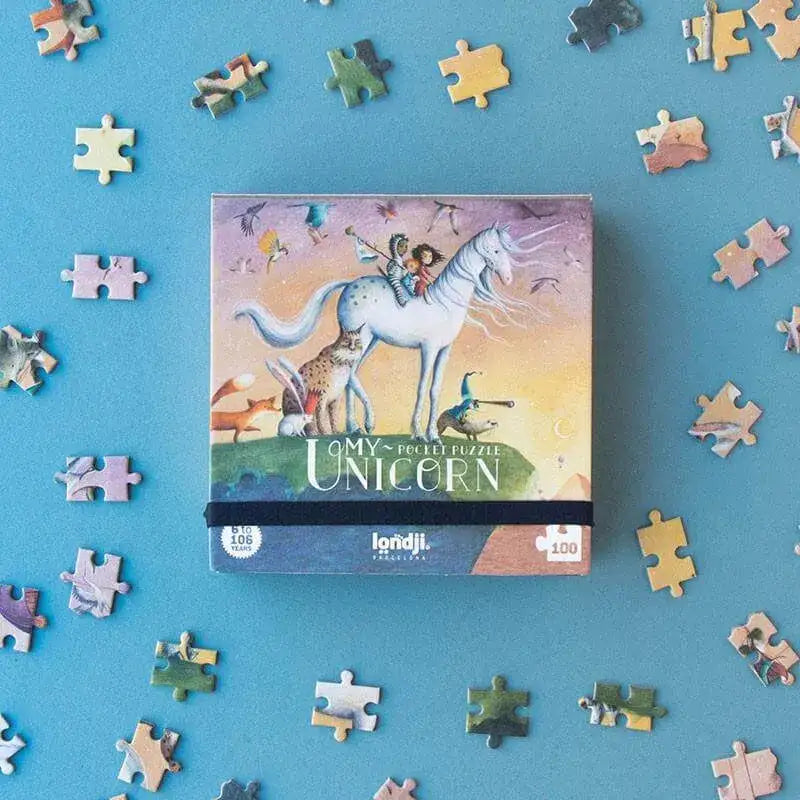 Puzzle 100 Teile - Pocket Unicorn Londji
