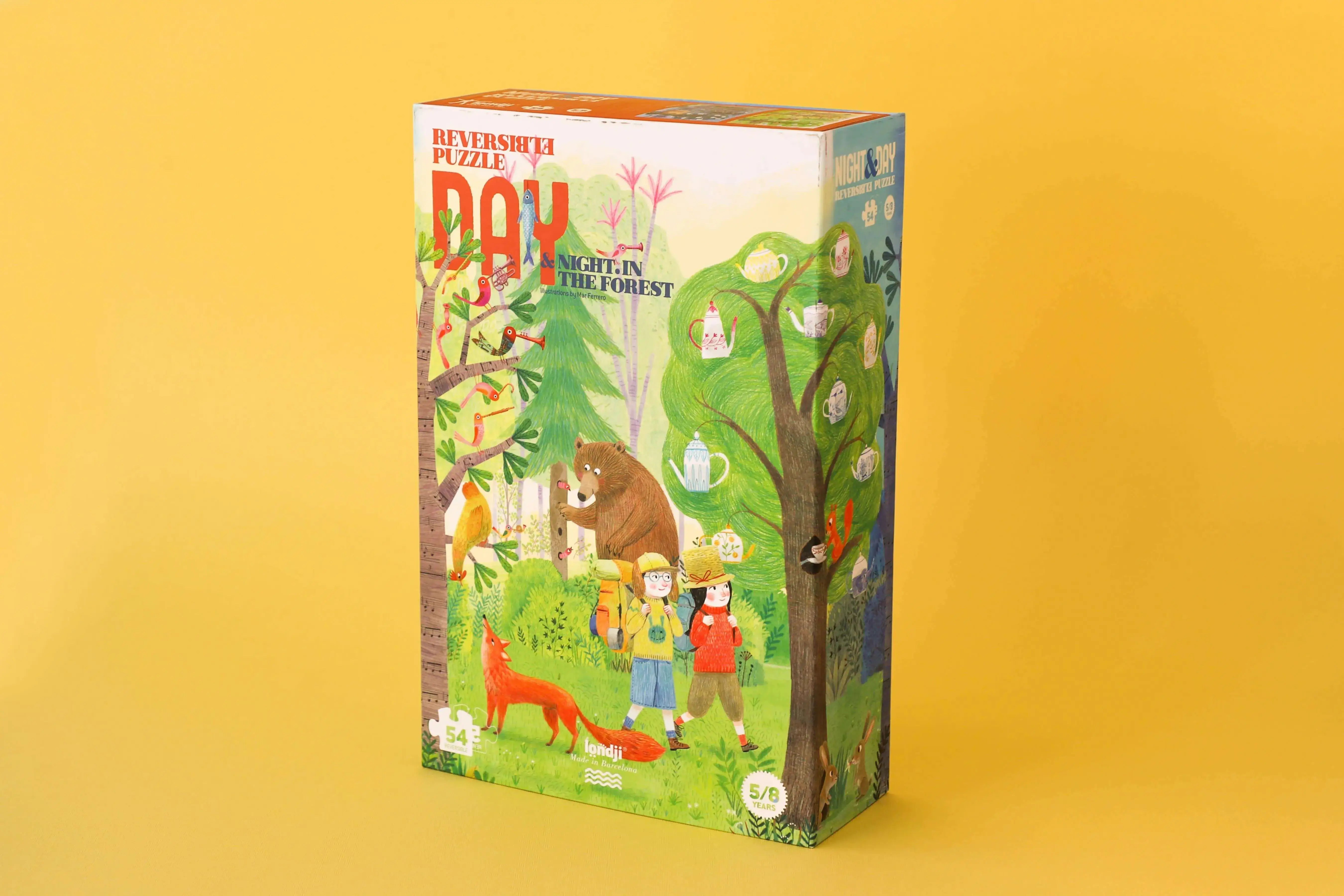 Puzzle 54 Teile - Tag & Nacht - doppelseitig Londji