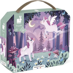 Magisches Einhorn-Puzzle mit 54 Teilen, Waldmotiv, ab 5 Jahren, nachhaltig, Made in France