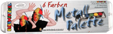 Schminkfarben 6er Metall-Palette Eulenspiegel