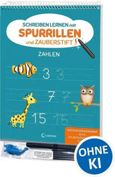 schreiben-lernen-mit-spurrillen-und-zauberstift-zahlen-taschenbuch - kunstundspiel