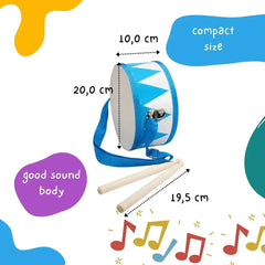 Trommel blau weiß aus Holz Kindertrommel - 3845 Gico