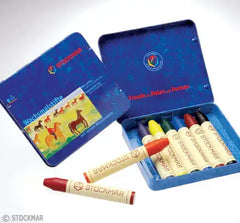 Wachsmalstifte 8 Farben Blechetui Stockmar