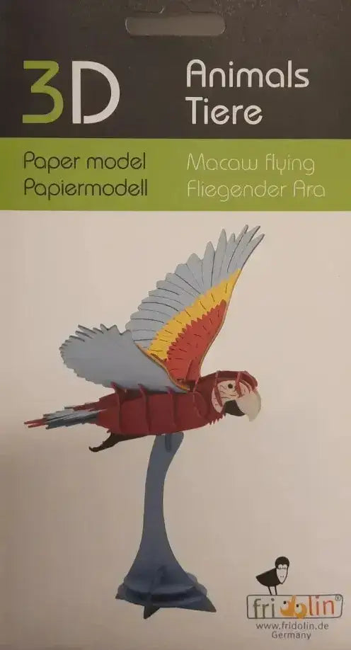 3D Fliegender Ara Papiermodell - 11752 Fridolin