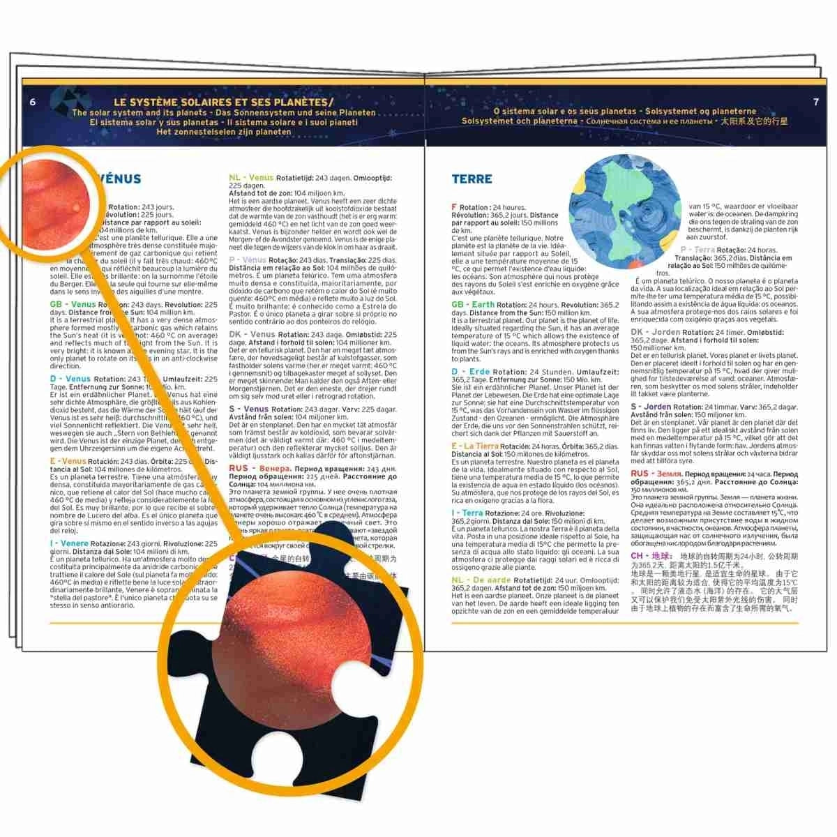 Bildungsspielzeug: Planeten-Puzzle mit Sonnensystem-Info für Kinder, nachhaltiges Lernspielzeug