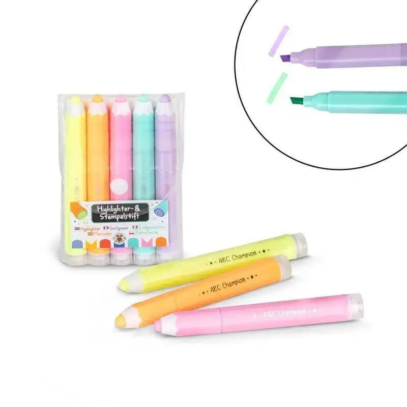 ABC CHAMPIONS Highlighter+Stempelstift Trendhaus