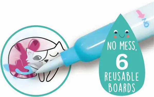 Blaue Wachsmalstift mit wiederverwendbaren Boards, ideal für nachhaltiges Kinderzeichenspielzeug