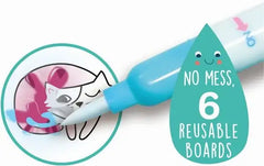 Blaue Wachsmalstift mit wiederverwendbaren Boards, ideal für nachhaltiges Kinderzeichenspielzeug