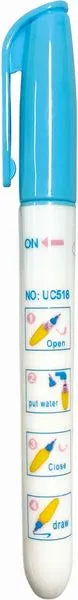 Blaue Wasserfarben-Malstift mit Anleitung, ideal für Kinderbasteln und kreatives Zeichnen