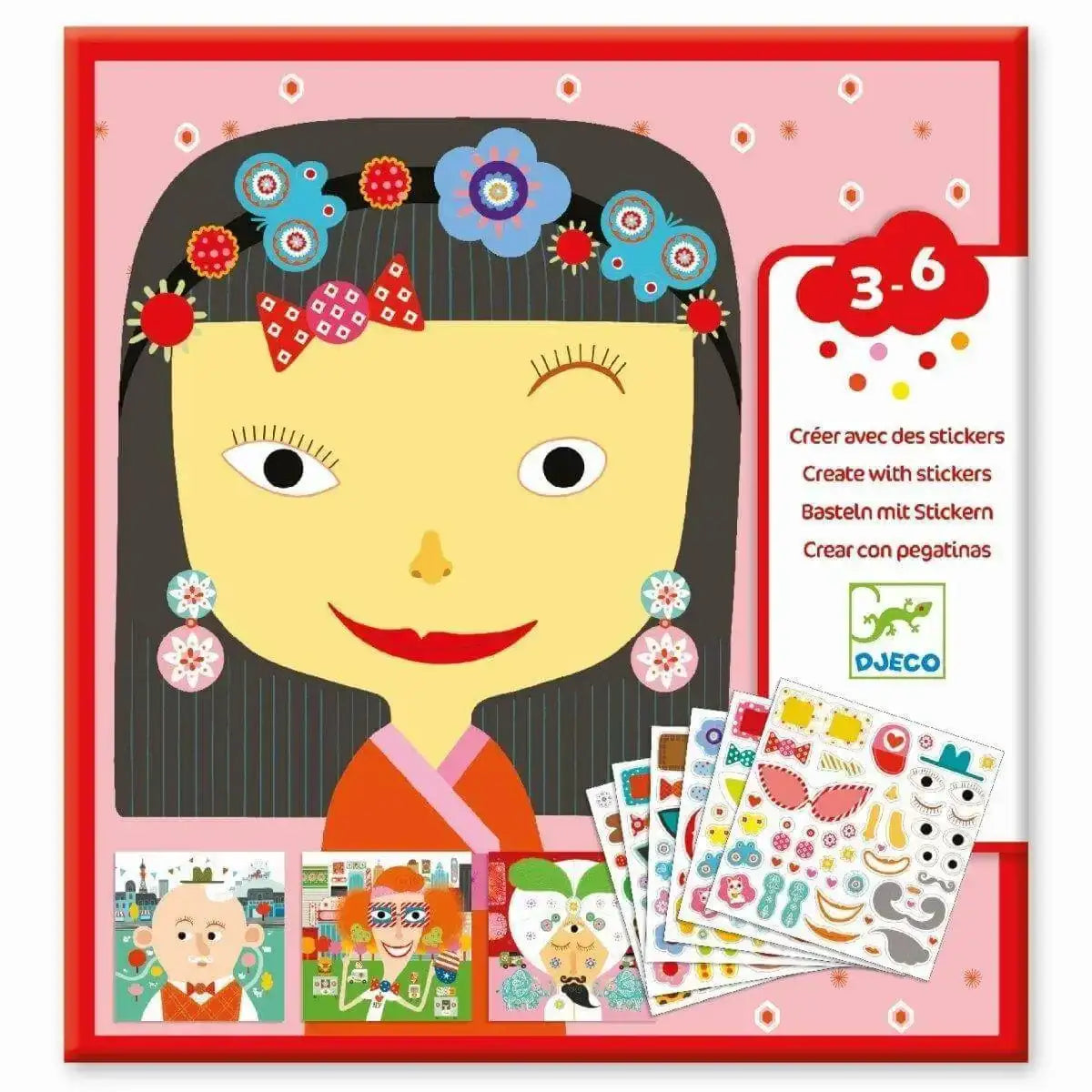 Basteln mit Stickern - Gesichter Djeco