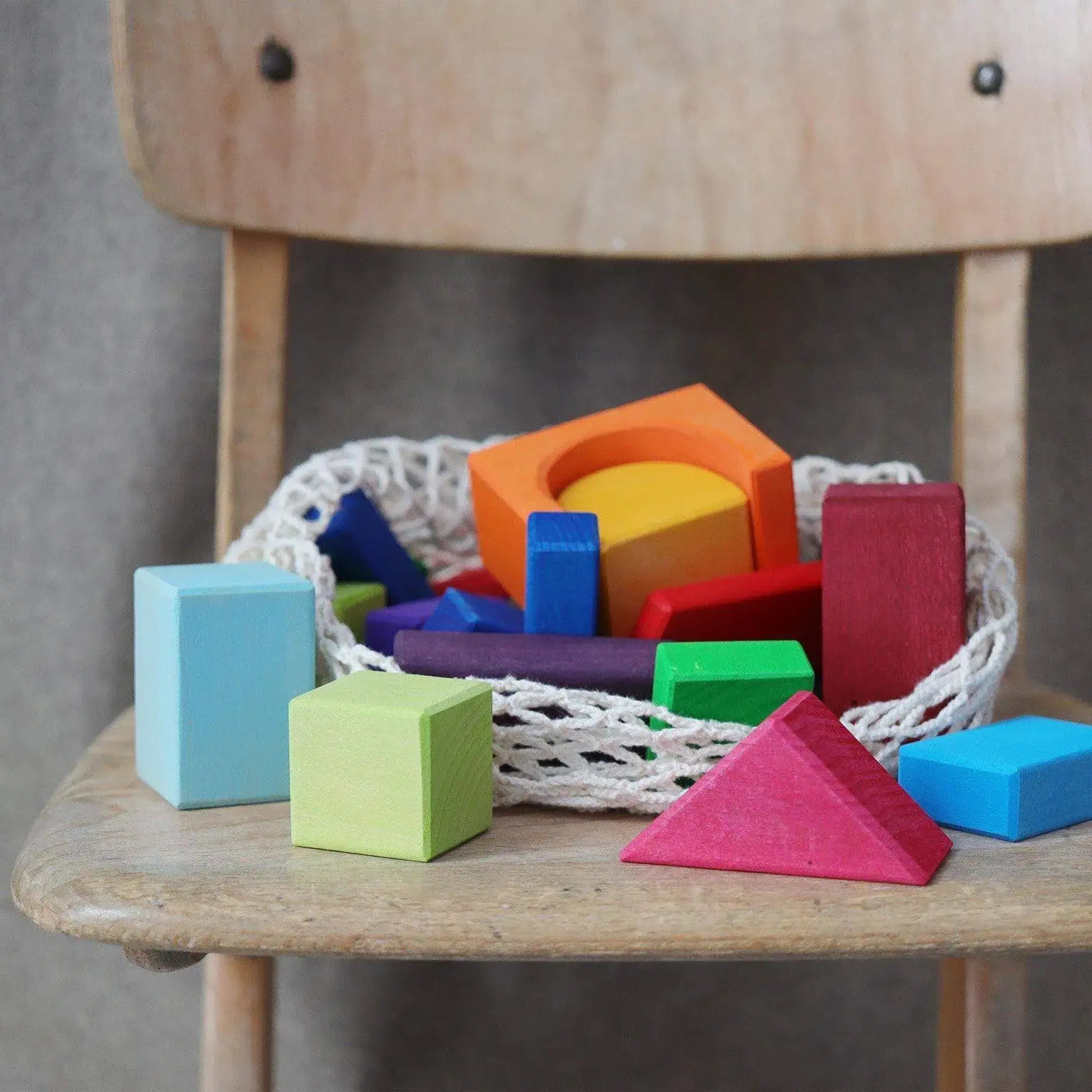 Bauklötze geometrisch 30 Teile bunt Grimms