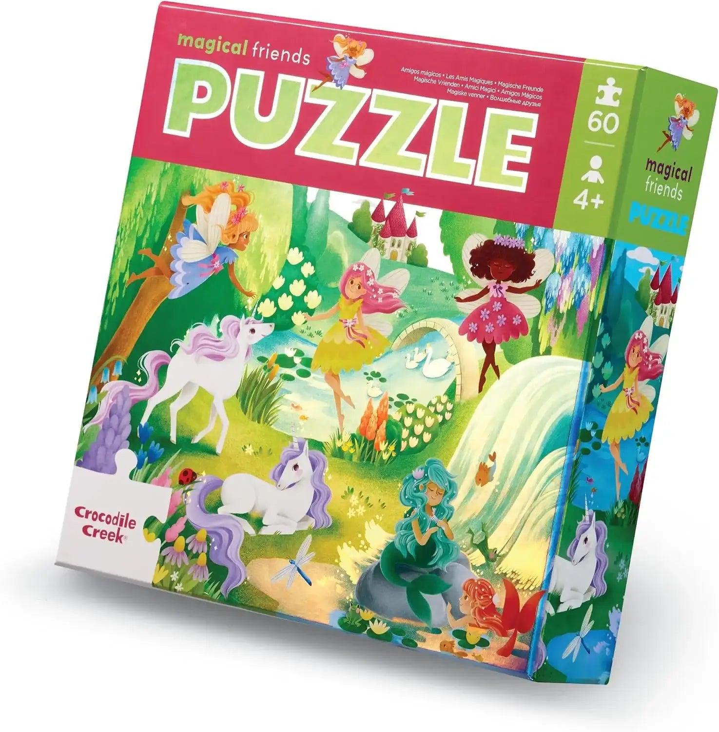 Magisches Freunde Puzzle mit Feen, Einhörnern und Märchenschloss, 60 Teile, ab 4 Jahren
