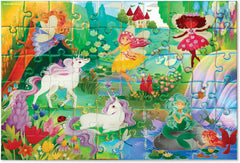 Magisches Feen- und Einhorn-Puzzle mit Märchenlandschaft für Kinder