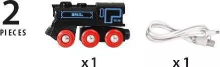 BRIO Schwarze Akku Lok mit USB Brio