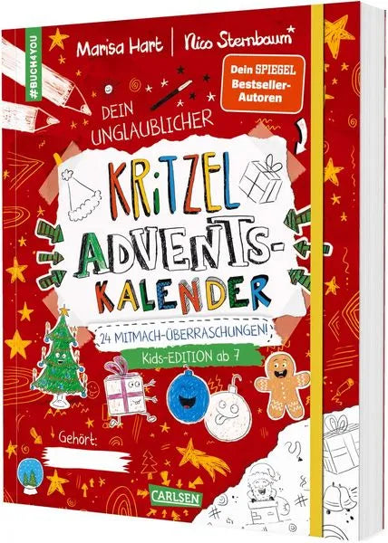 Kritzeln Adventskalender für Kinder ab 7, mit 24 Überraschungen, nachhaltiges Spielzeug & Basteln