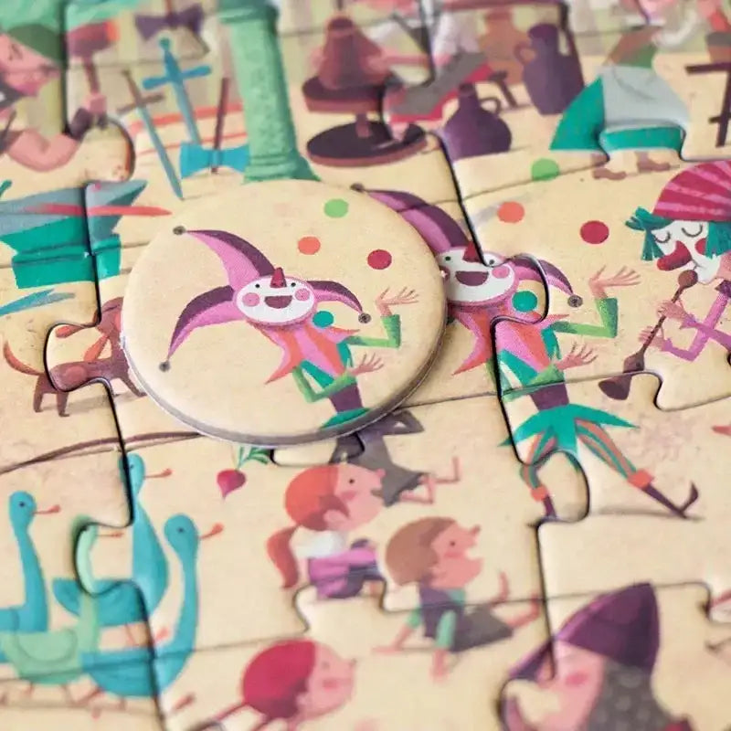 Castle Pocket Puzzle – Mittelalterliches Suchspiel für Kinder - PZ614U Londji