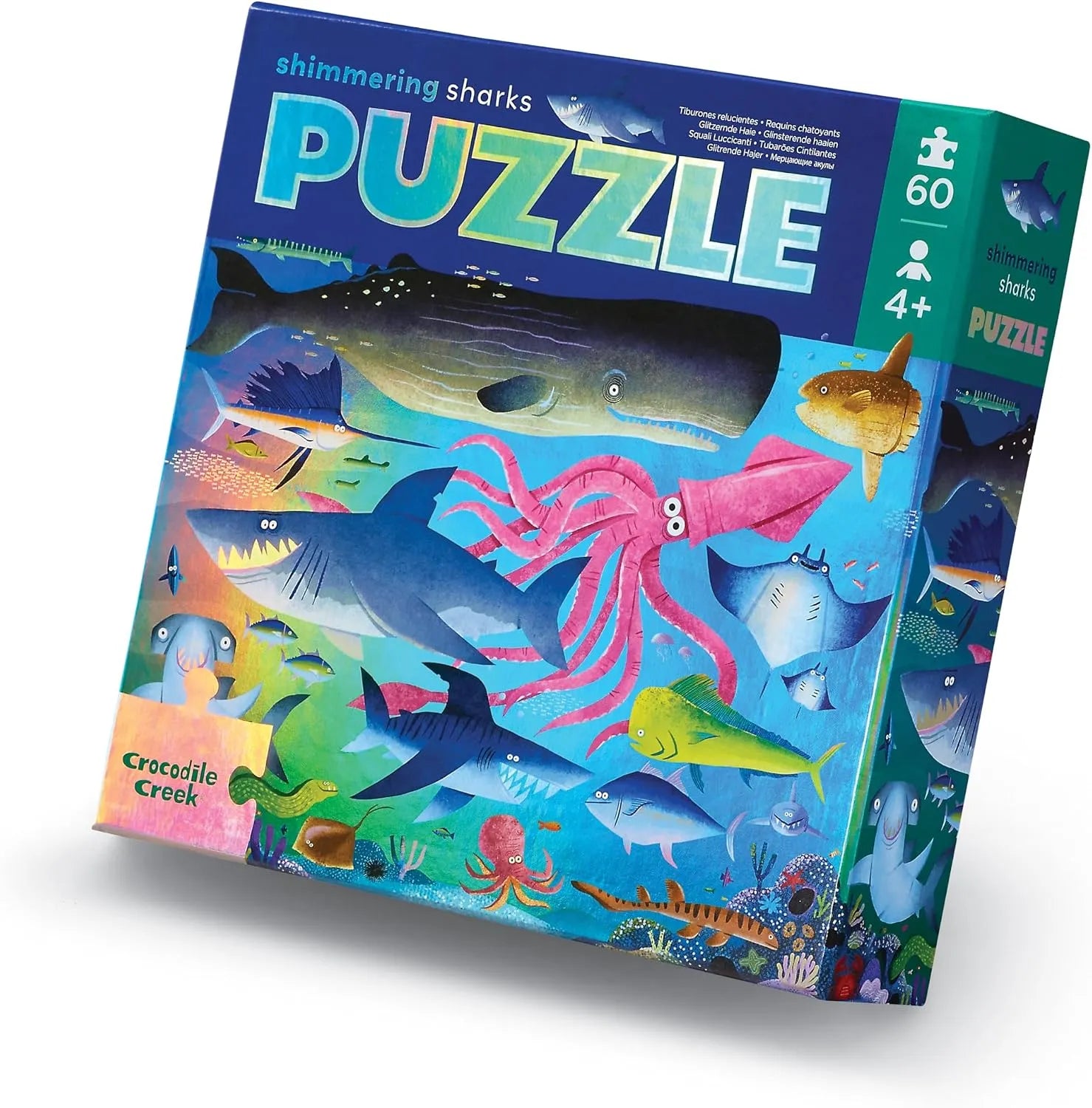 crocodile-creek-60-teile-folien-puzzle-shimmering-shark-60-teile-kunstundspiel-1 - kunstundspiel 