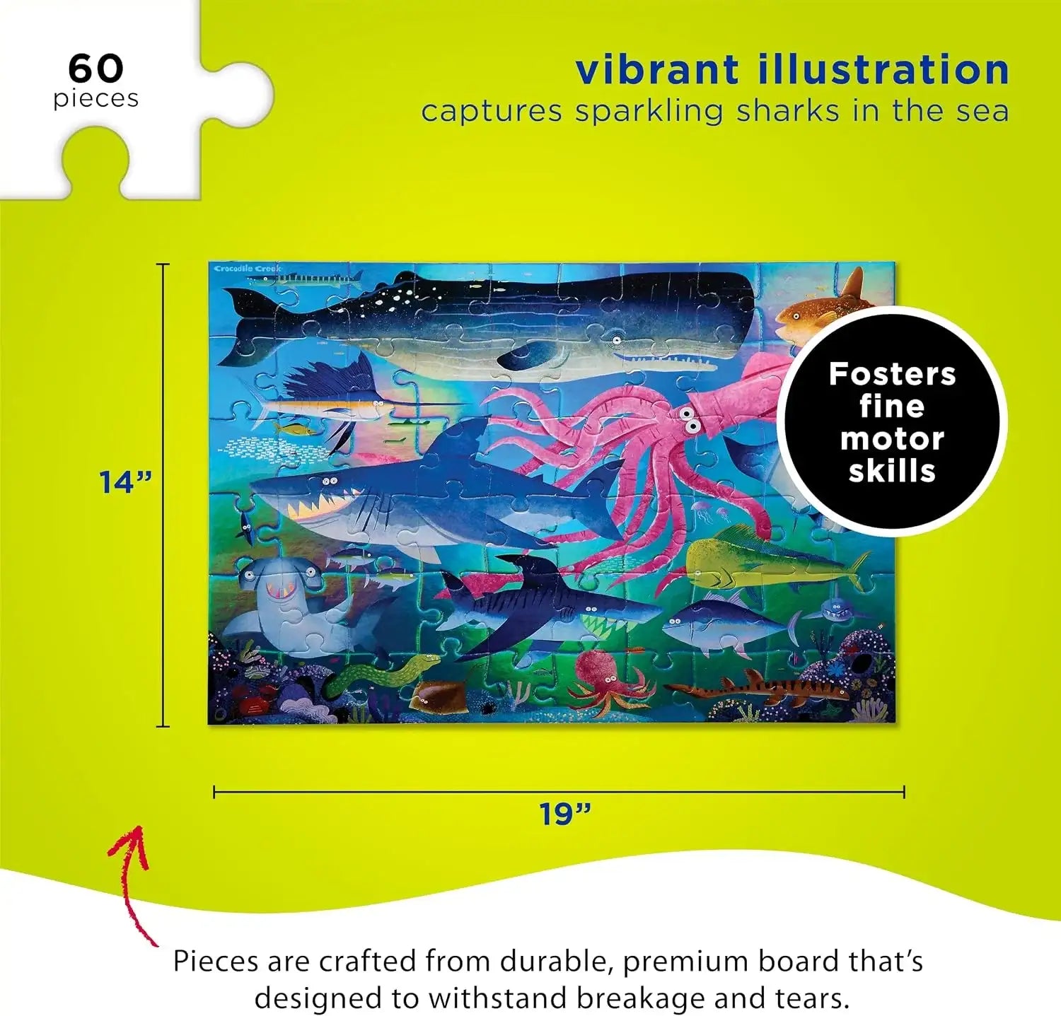 crocodile-creek-60-teile-folien-puzzle-shimmering-shark-60-teile-kunstundspiel-6 - kunstundspiel 