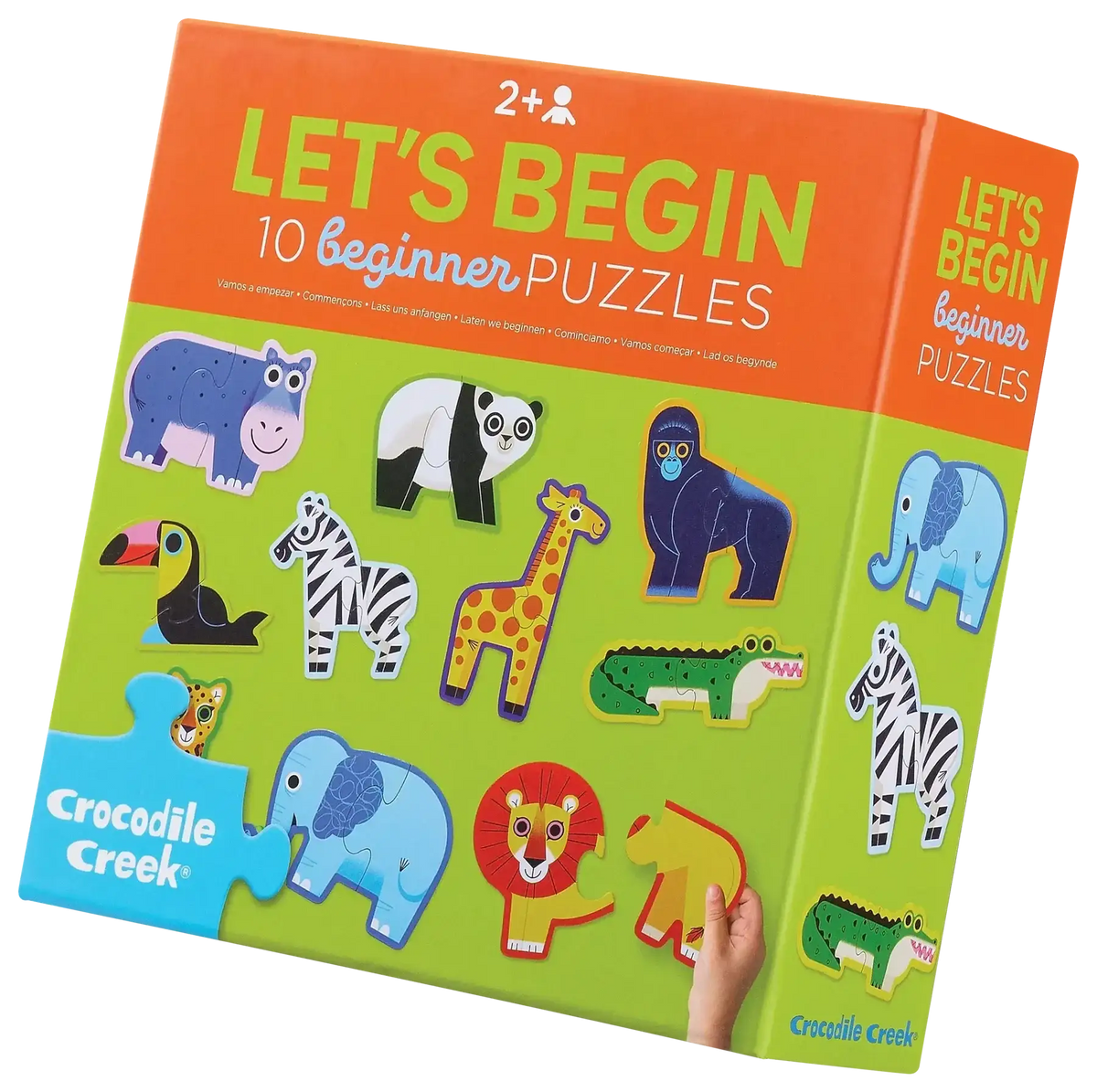 Crocodile Creek Tierpuzzle für Kleinkinder ab 2 Jahren, 10 einfache Puzzles mit bunten Tieren