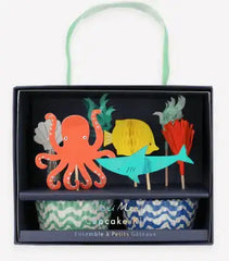 Cupcake Kit Octopus & Shark Meri Meri