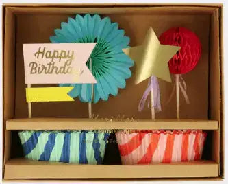 Cupcake Kit Streifen Party Meri Meri