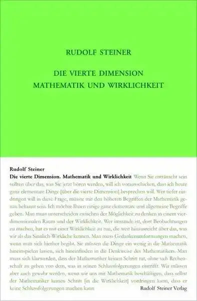 Die vierte Dimension. Mathematik und Wirklichkeit. - 9783727432460 Rudolf Steiner Verlag