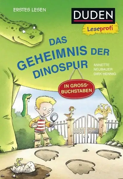 duden-leseprofi-grossbuchstaben-das-geheimnis-der-dinospur-erstes-lesen-gebundene-ausgabe-annette-neubauer - kunstundspiel 