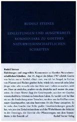 Einleitungen zu Goethes Naturwissenschaftlichen Schriften - GA 1 Rudolf Steiner Verlag