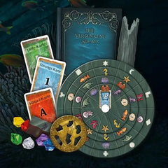 Spiel „Der versunkene Schatz“ mit Rätselkarten, Spielplan und Edelsteinen – nachhaltiges Familien-Spielzeug