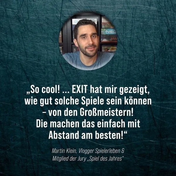 Martin Klein, Vlogger Spiel erleben, lobt EXIT Spiele als Großmeister – ideal für Abstandsspiele