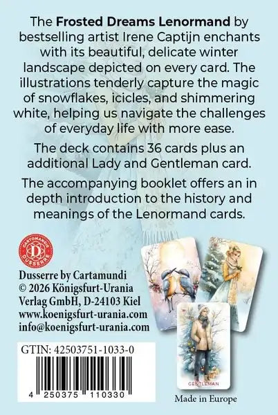 frosted-dreams-lenormand-38-farbige-lenormand-karten-und-ein-68-seitiges-booklet-in-faltschachtel-set-mit-diversen-artikeln-irene-captijn1 - kunstundspiel 