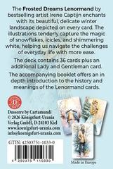 frosted-dreams-lenormand-38-farbige-lenormand-karten-und-ein-68-seitiges-booklet-in-faltschachtel-set-mit-diversen-artikeln-irene-captijn1 - kunstundspiel 