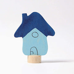 Geburtstagsstecker Haus blau Grimms