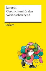 Buchcover Janosch: Geschichten für den Weihnachtsabend von Reclam auf gelbem Hintergrund